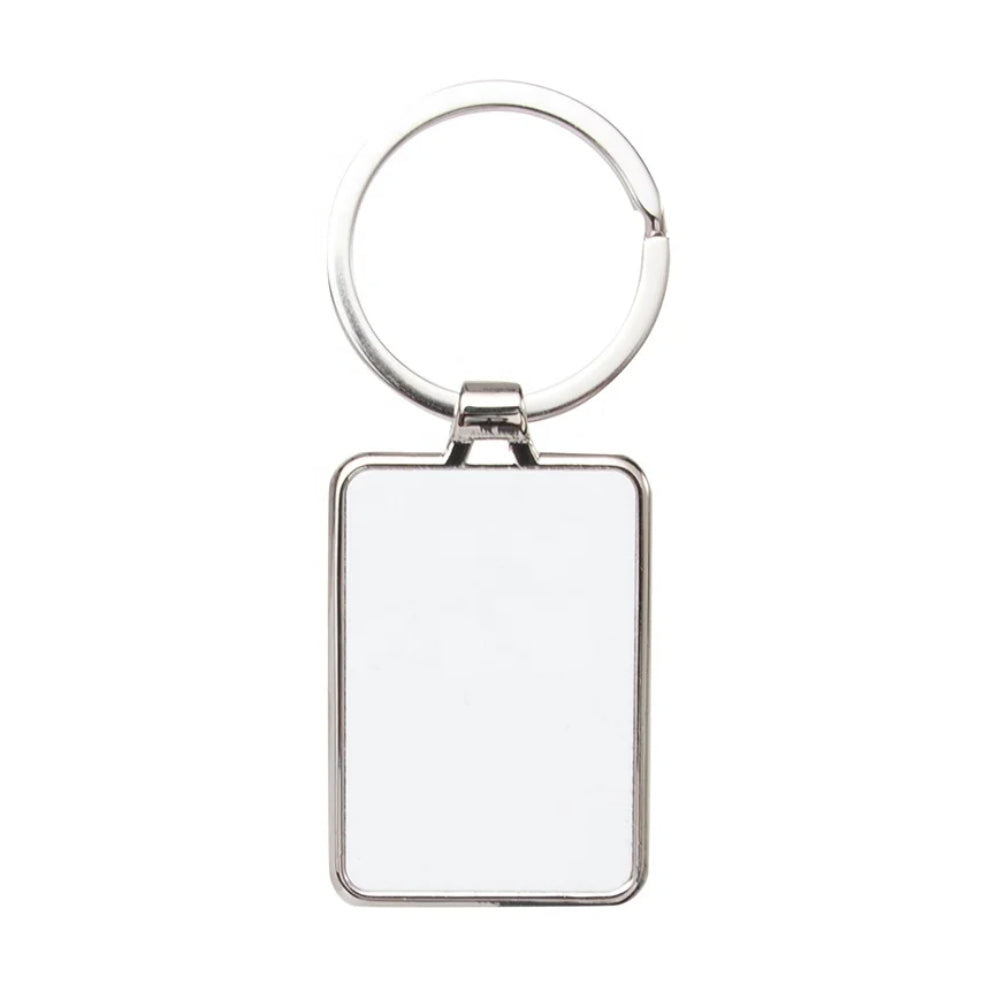 10 x Sublimation Metal Keyrings - Curved Rectangle