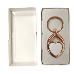 Keyring - 10 x Rose Gold Sublimation Metal Keyrings - Heart Shape