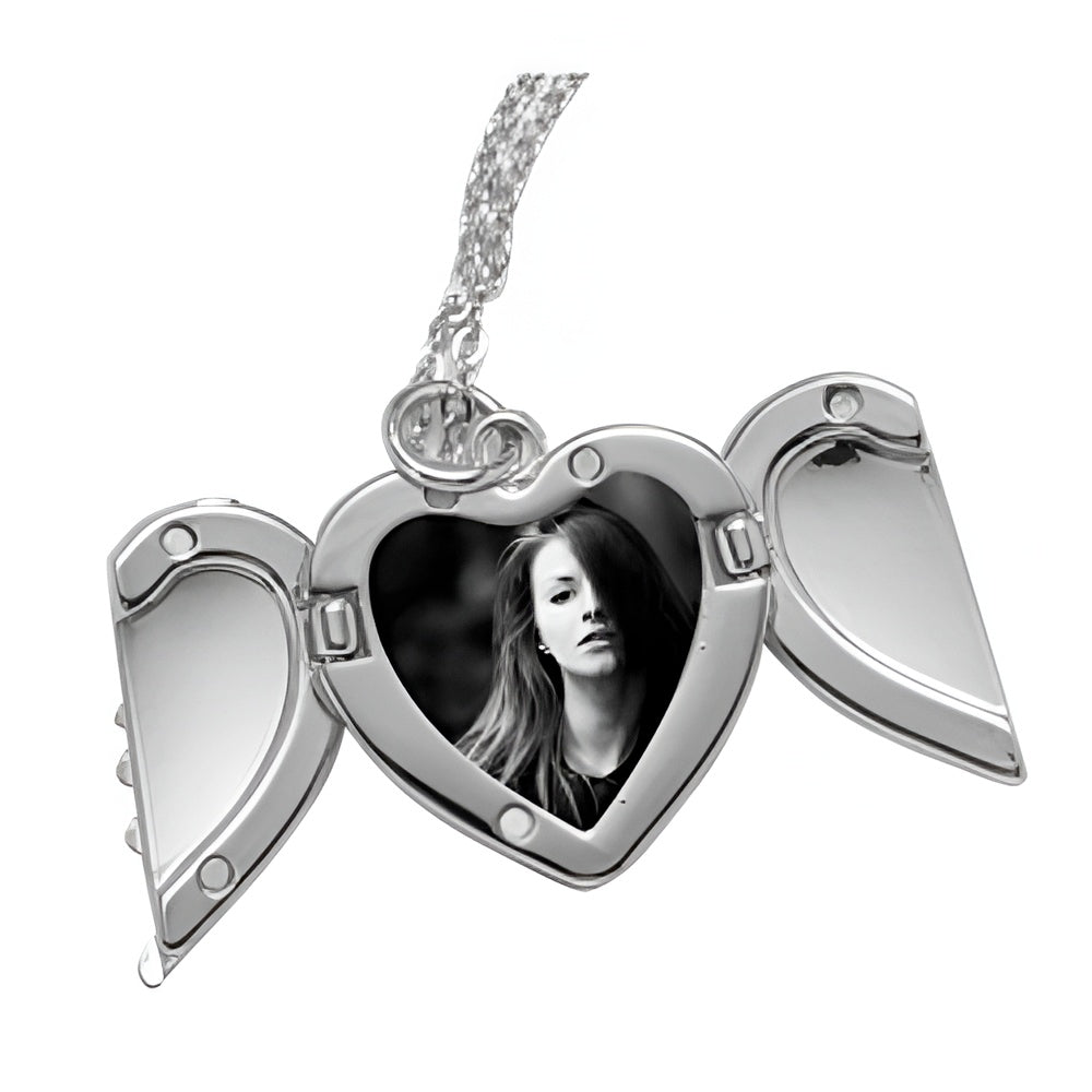 Sublimation Heart Angel Wings Necklace