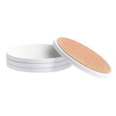 Coaster - Ceramic - MATT FINISH - Round - 10.5cm - Cork Base