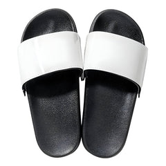 Footwear - Premium PU Leather Slippers - Adult - Black