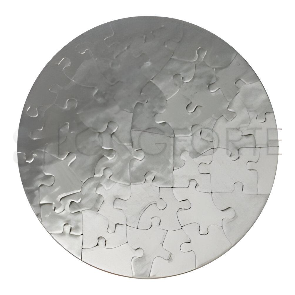 Round Cardboard Sublimation Jigsaw Puzzle - Silver