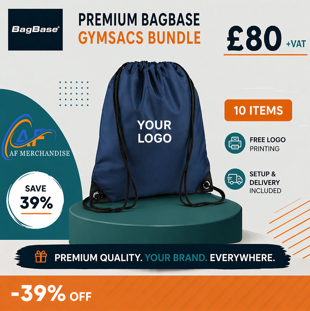 10x BagBase Custom Printed Gymsac Bundle