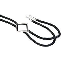 Ties - Bolo Tie with Black Strap - Round/Square