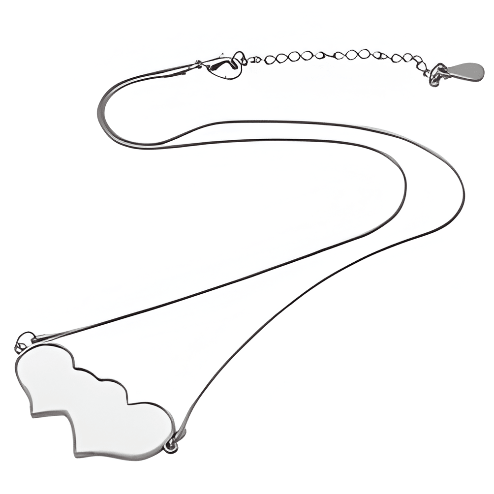 Blank Joining Hearts Sublimation Pendant with Cord