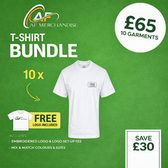 T-Shirt Bundle - 10X Personalised T-Shirts  with FREE Logo