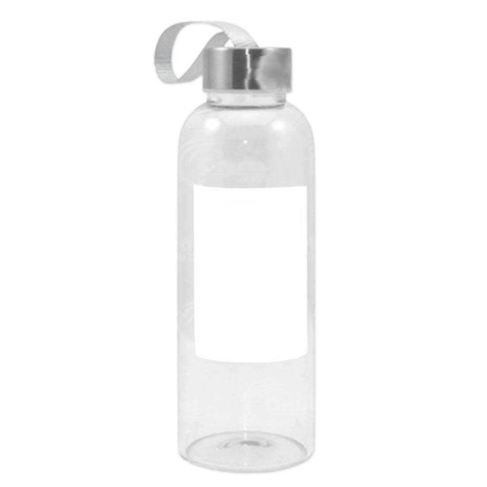 420ml Glass Water Bottle with White Printable Patch