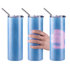 Personalised Custom Colour Changing Heat Sensitive Blue Pink Water Bottle Travel