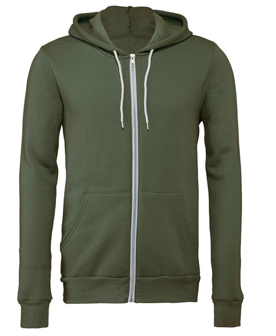 Unisex polycotton fleece full-zip hoodie