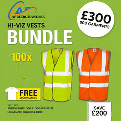 100x Hi-Viz Vests Bulk Bundle - Custom Embroidered Safety Wear