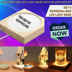 Personalised Custom Led Light Base Lamp Glass Insert Birthday Anniversary Gift