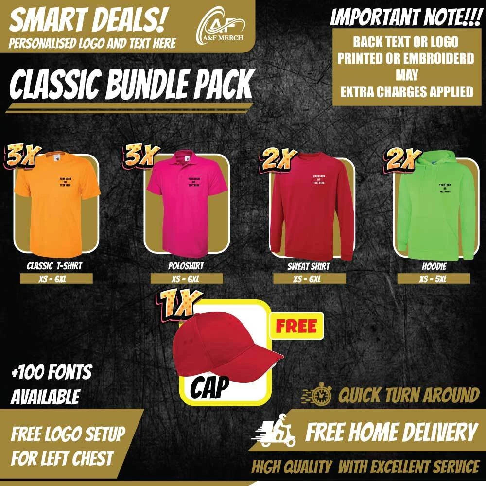 Personalised Custom Printed/Embroidered Workwear Bundle Uniform Staff Business