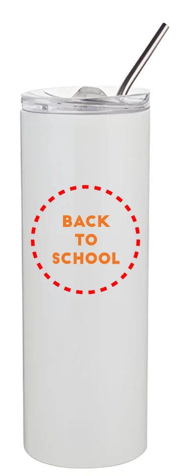 Personalised Custom Water Bottle Slim Stainless Steel Metal Straw Travel Tumbler
