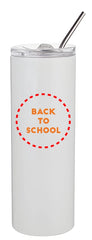 Personalised Custom Water Bottle Slim Stainless Steel Metal Straw Travel Tumbler