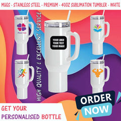Personalised Custom Stainless Steel Premium Tumbler School Gym Travel Mug