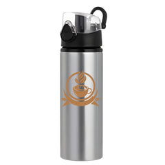 Personalised Custom Coloured Flip Lid 750ML Silver Water Bottle Kids School Travel Gift
