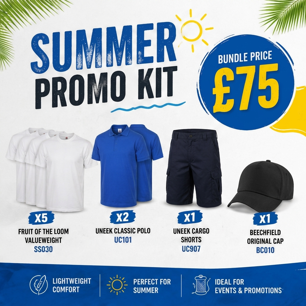 Summer Promo Kit - Custom Printed & Embroidered Event Workwear